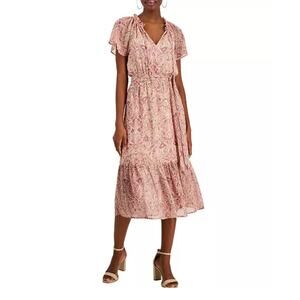 I.N.C. International Concepts Women's Paisley Flutter-Sleeve Midi Dress, Sz 16